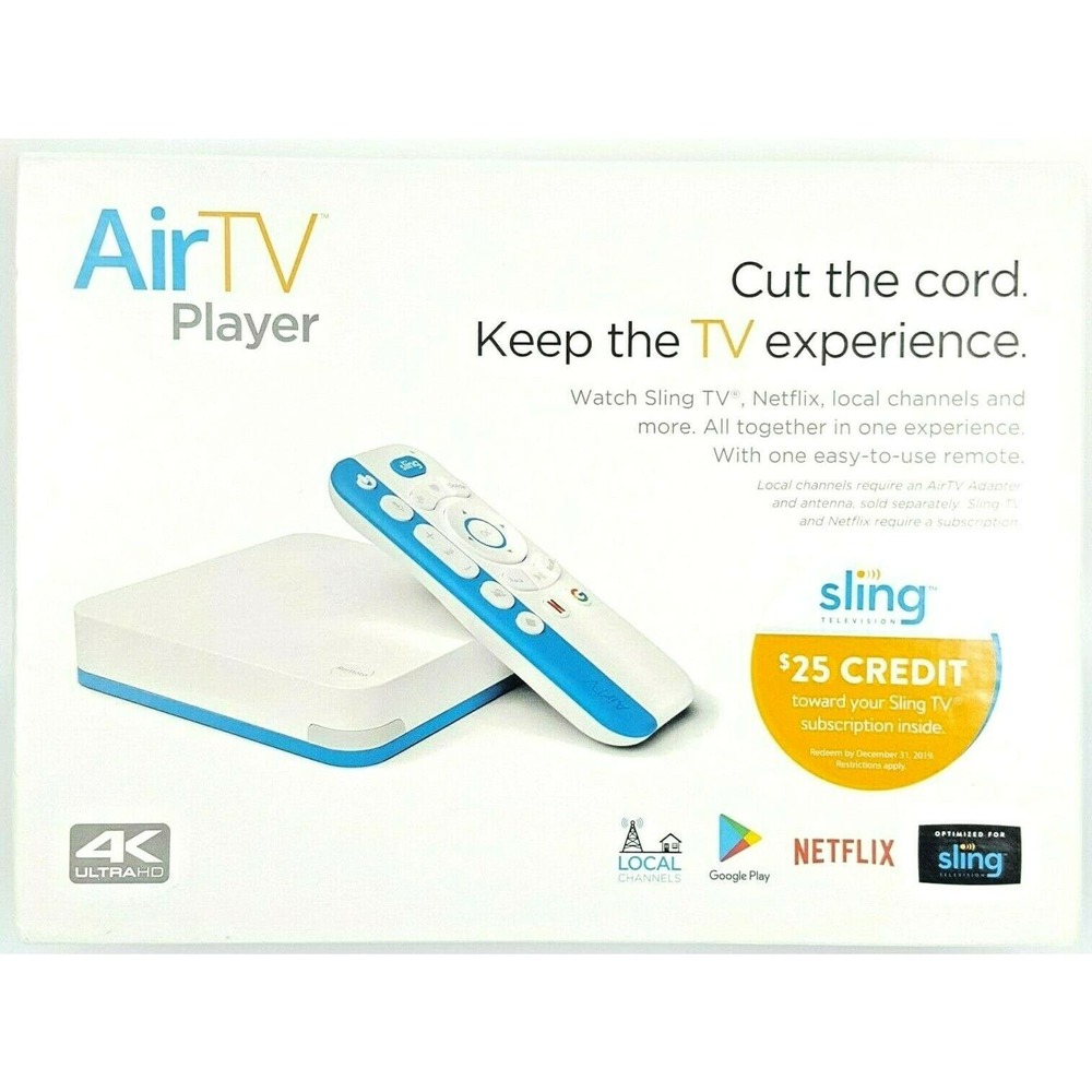 AirTV SINGLE TUNER 4K ULTRA HD Streaming Media Player FREE $25 Sling Credit
